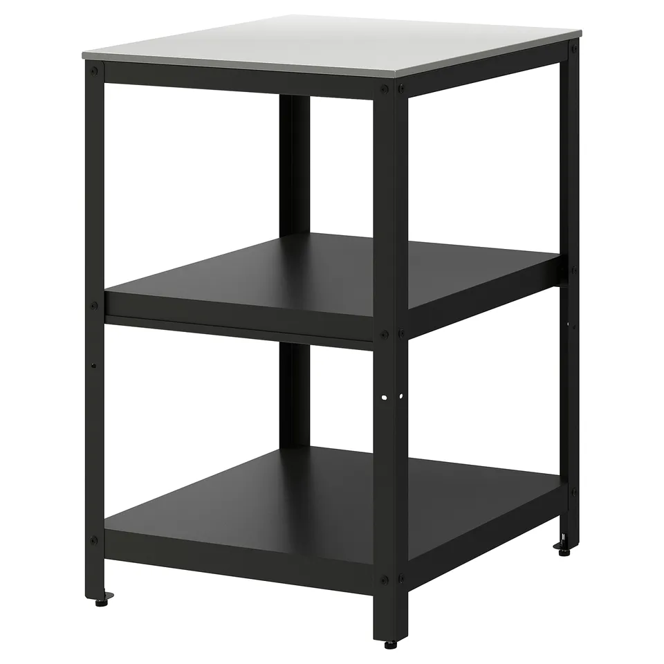GRILLSKÄR Open kitchen unit, black/stainless steel outdoor, 61x61 cm
