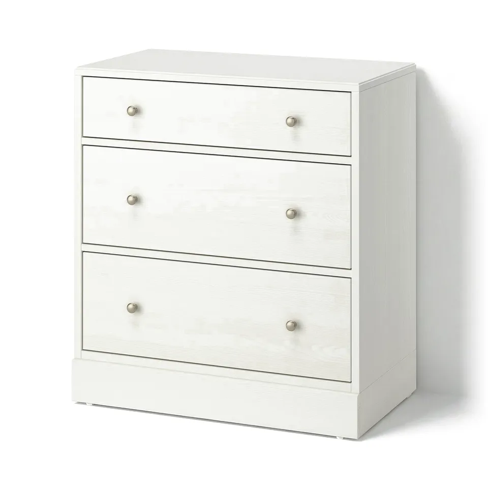 HAVSTA 3-drawer chest, pine, soft-close drawers, minimalist design.