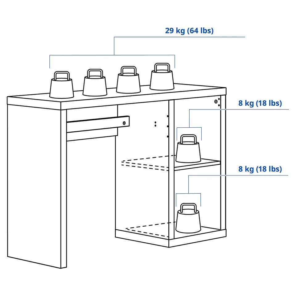 Illustration with measurements for the product: KALLAX.