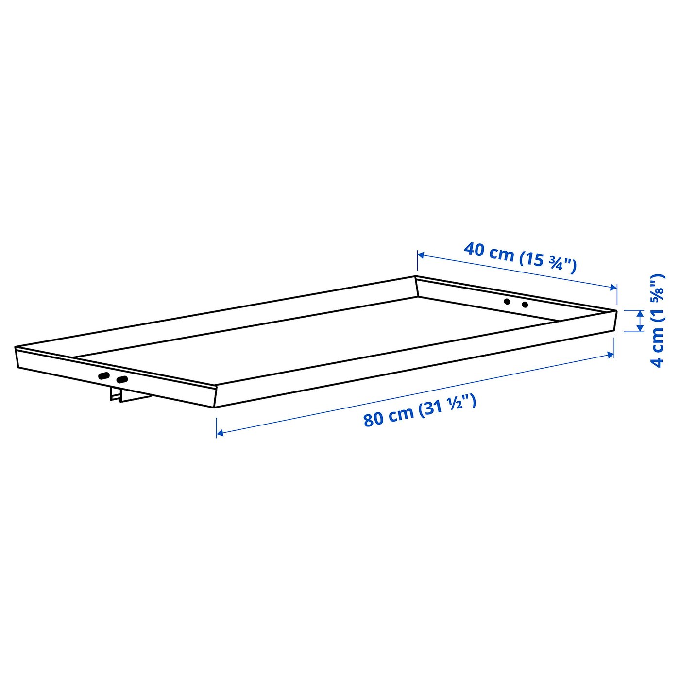 Illustration with measurements for the product: MITTZON.