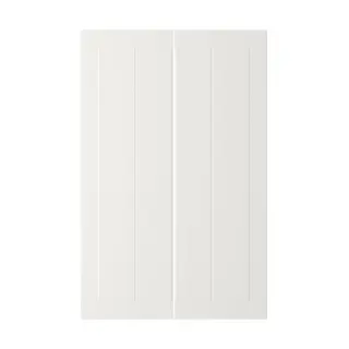 STENSUND 2-p door f corner base cabinet set, white, 25x80 cm