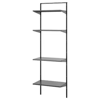 BOAXEL shelving unit, anthracite, Depth 40.0 x Height 200.6 x Width 62.4 cm