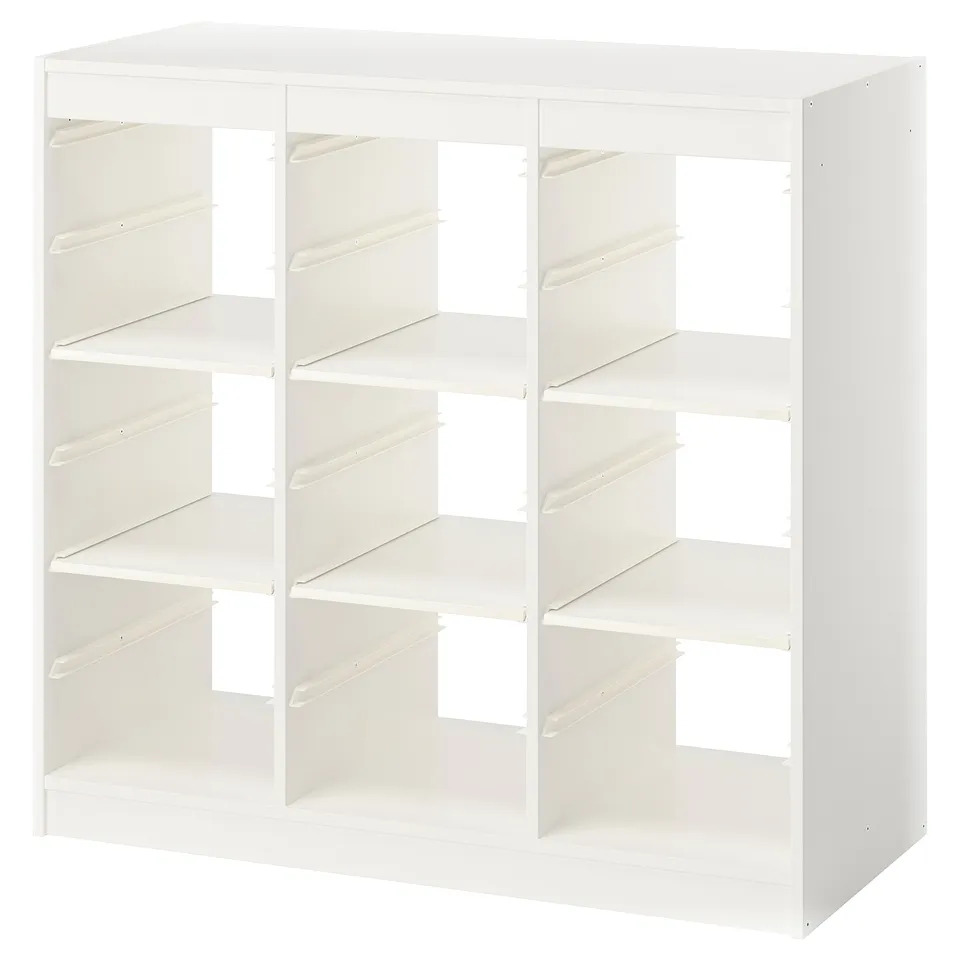 TROFAST Storage combination with shelves, room divider/white, 99x44x95 cm