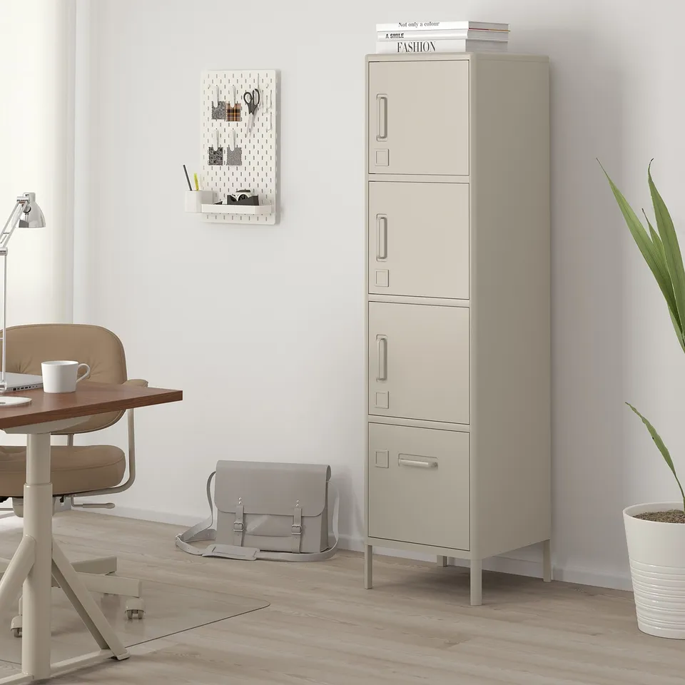 IDÅSEN steel cabinet with desk & chair