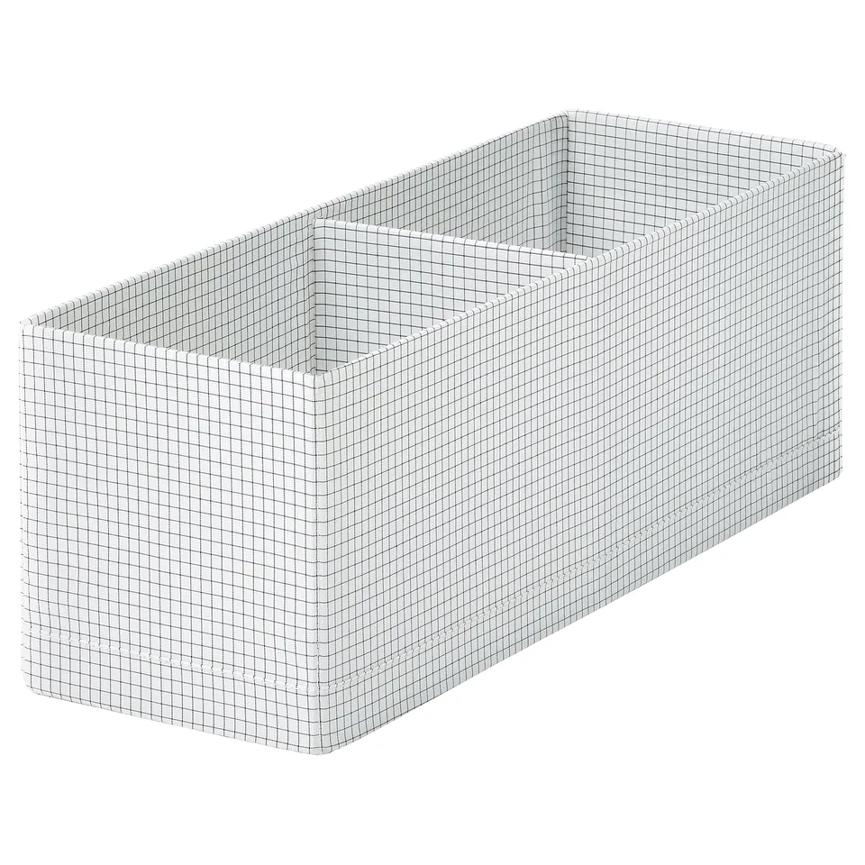 STUK Box with compartments, white/black, 17x51x18 cm