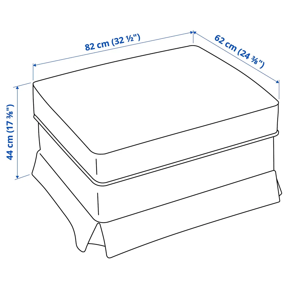 EKTORP Footstool with storage, Kilanda dark blue