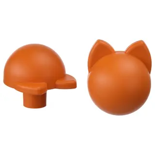 GREJSIMOJS knob, orange/cat, 38 mm