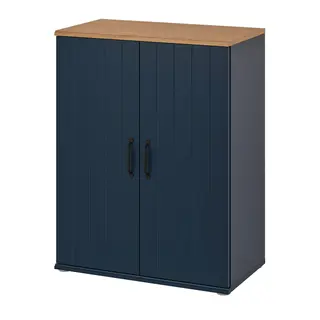 SKRUVBY cabinet with doors, black-blue, 70x90 cm