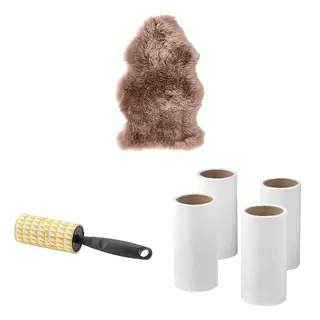 BÄSTIS/ULLERSLEV set: sheepskin + lint roller + lint roller refill