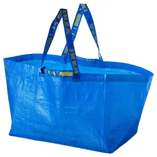 FRAKTA carrier bag, large, blue, Length 55 x Depth 37 x Height 35 cm