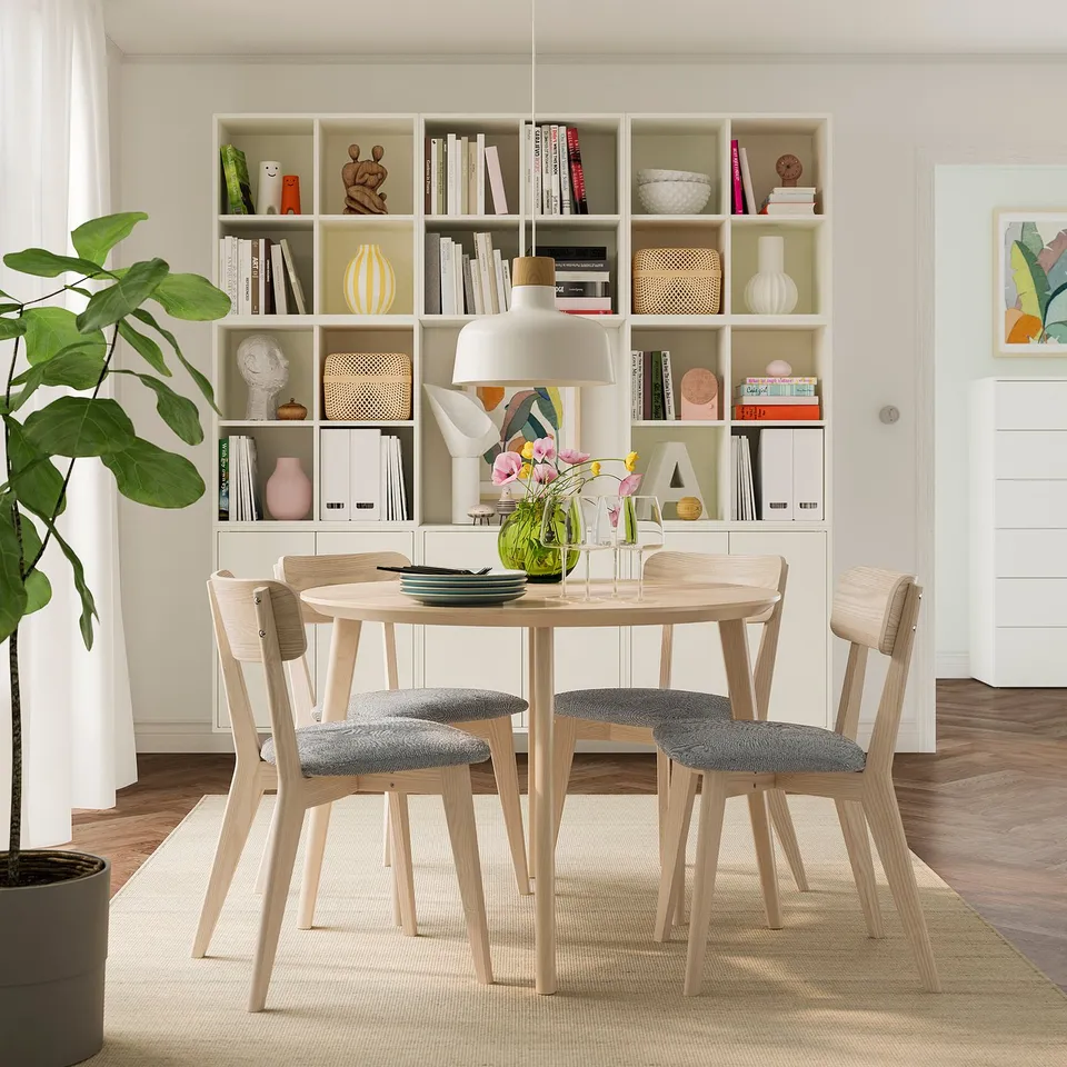 LISABO / LISABO Table and 4 chairs, ash/Tallmyra white/black, 105 cm