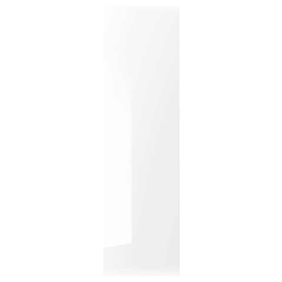 RINGHULT white glossy kitchen door. Modern, rectangular. Durable high-gloss fiberboard. Easy to clean.