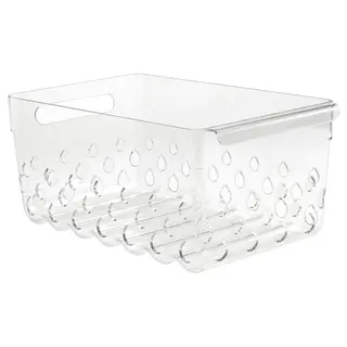 KLIPPKAKTUS storage basket for fridge, transparent, 30x19x14 cm