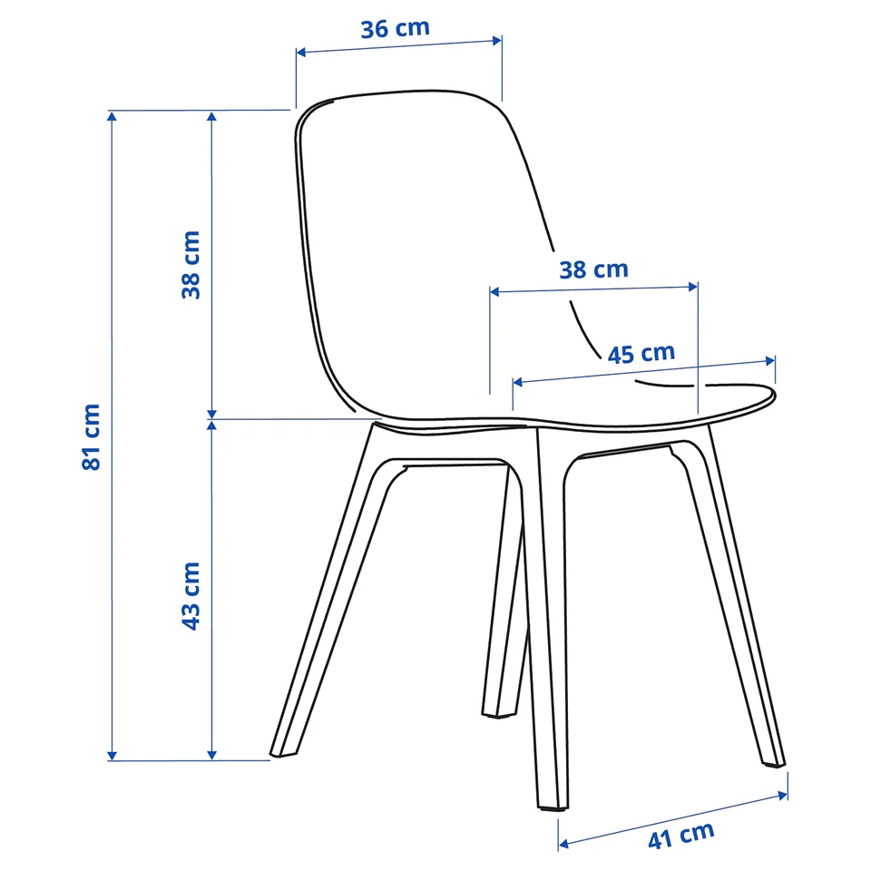 Illustration with measurements for the product: ODGER.