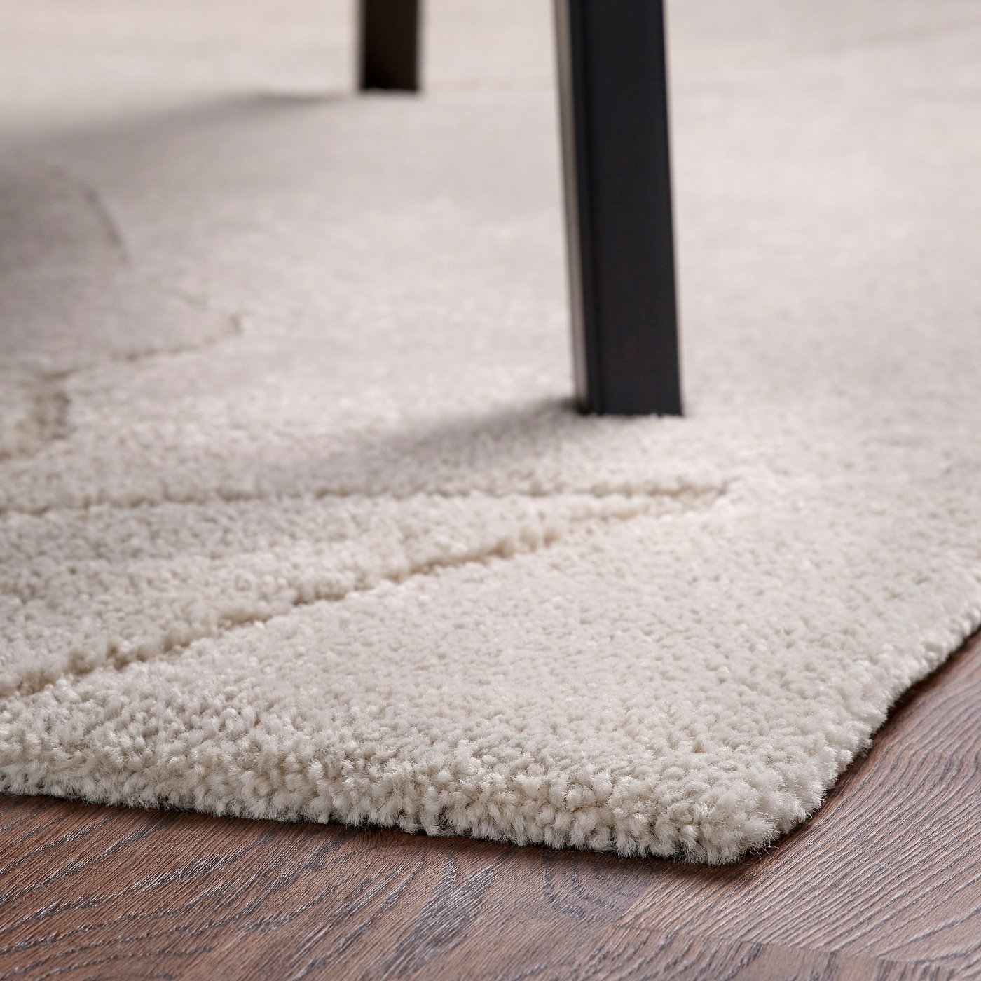 PELARKÖRSBÄR Rug, low pile, light beige/leaf pattern, 160x230 cm
