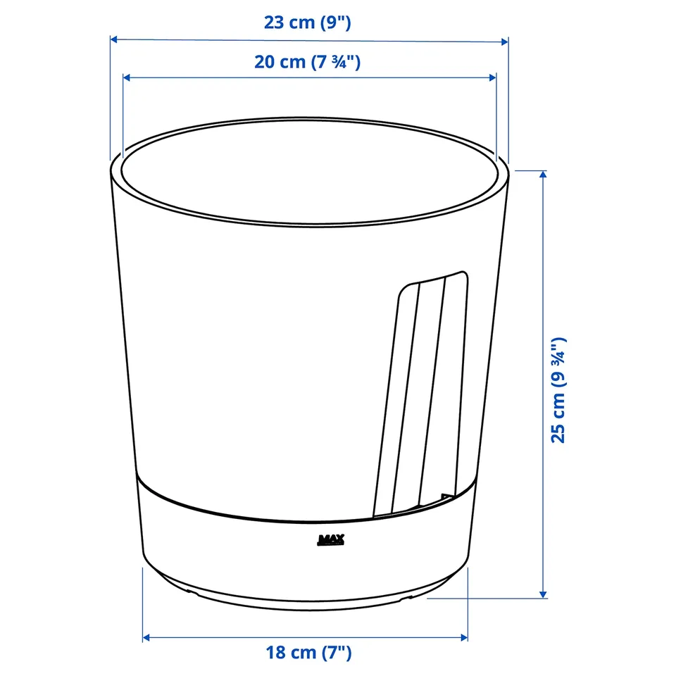 Illustration with measurements for the product: VÅRDTRÄD.