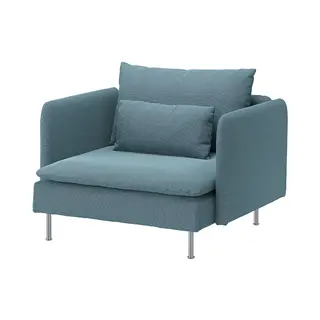 SÖDERHAMN armchair, Fridtuna dark grey-blue, Width 105 x Depth 99 cm