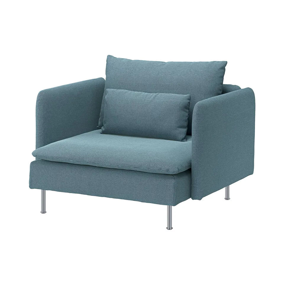 SÖDERHAMN Armchair, Fridtuna dark grey-blue