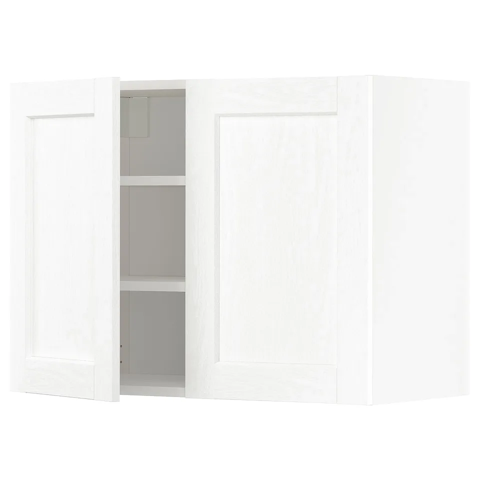 METOD kitchen cabinet, white, with adjustable shelves.