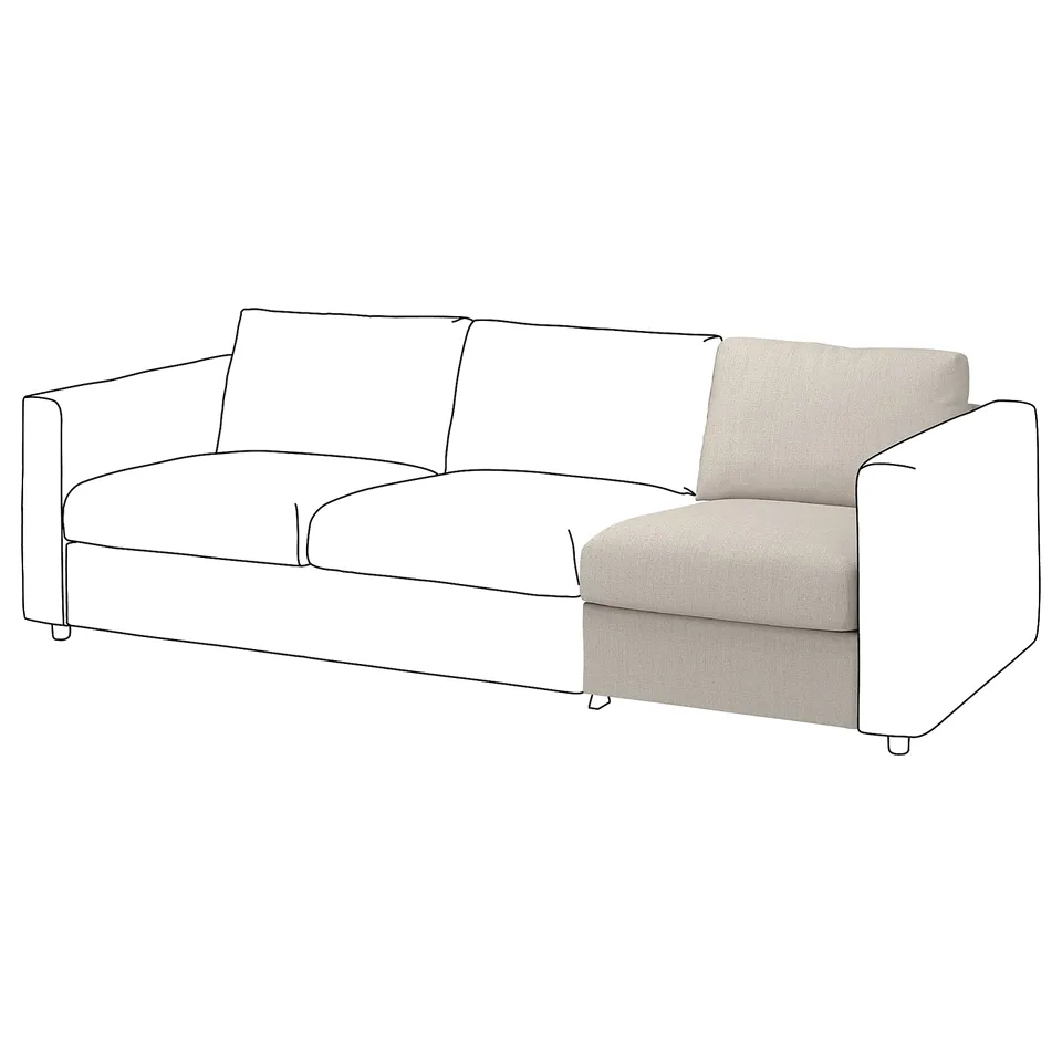 VIMLE sofa, light grey, modern design, comfortable, removable covers.