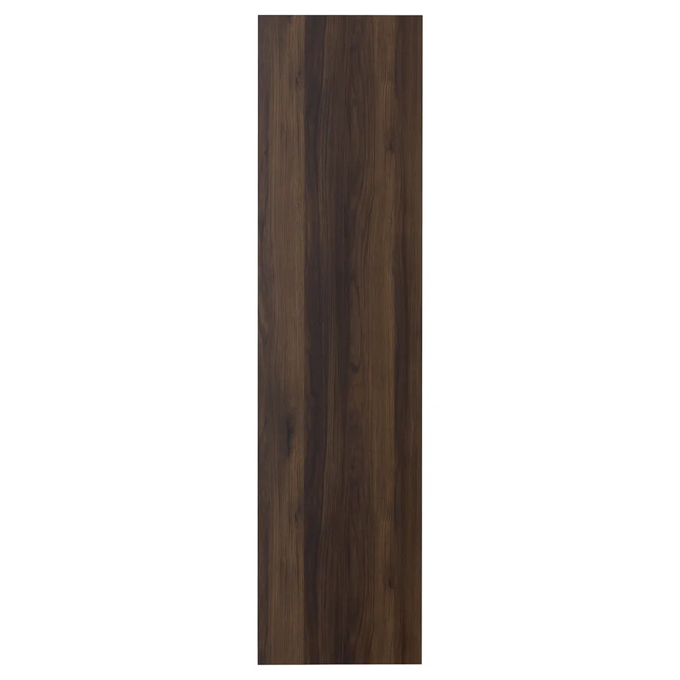 STORKLINTA dark brown wood-effect door, sleek & modern, for wardrobes, with soft-close hinges.