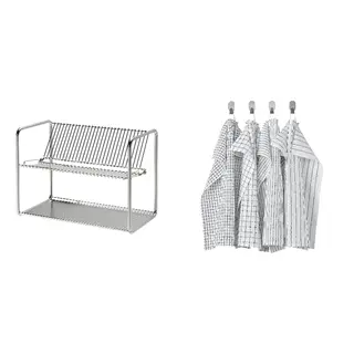 ORDNING/RINNIG set: dish drainer + tea towel