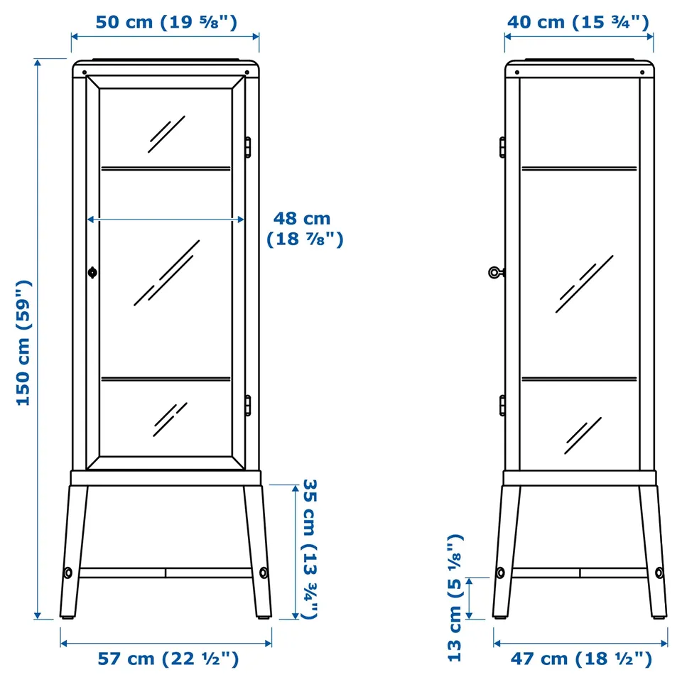 Illustration with measurements for the product: FABRIKÖR.