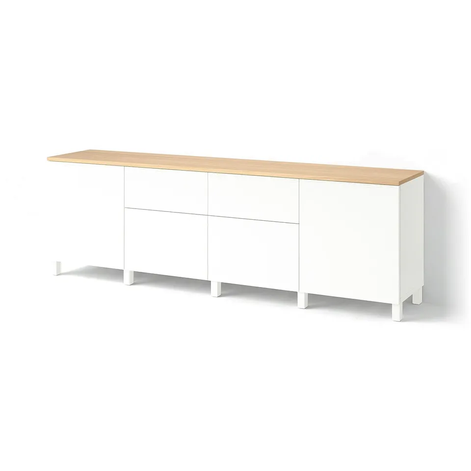 BESTÅ Storage combination, white/Lappviken white, 240x42x76 cm