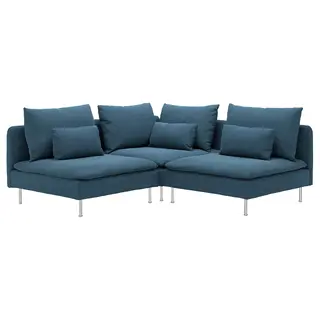 SÖDERHAMN corner sofa, 3-seat, Tallmyra blue, Depth 99 cm