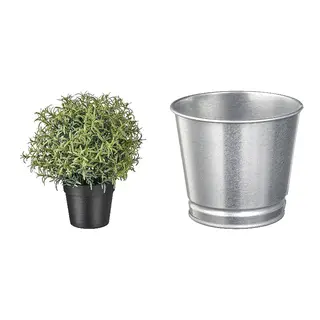 artificial potted plant + pot set: artificial potted plant + plant pot
