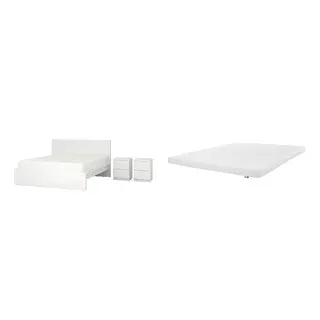 MALM/ÅRBERGET Bed with 8cm thick mattress, latex,5 comfort zones, medium firm