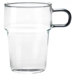 SKINNFISK glass with handle, clear glass, Height 11 cm