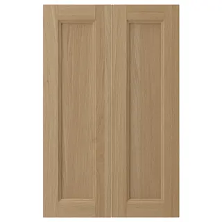 VEDHAMN 2-p door f corner base cabinet set, oak, 25x80 cm