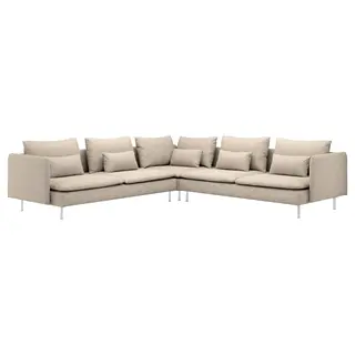 SÖDERHAMN corner sofa, 6-seat, Hillared beige, Depth 99 cm