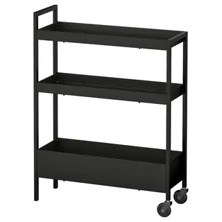 NISSAFORS trolley, black, 50.5x19x67 cm