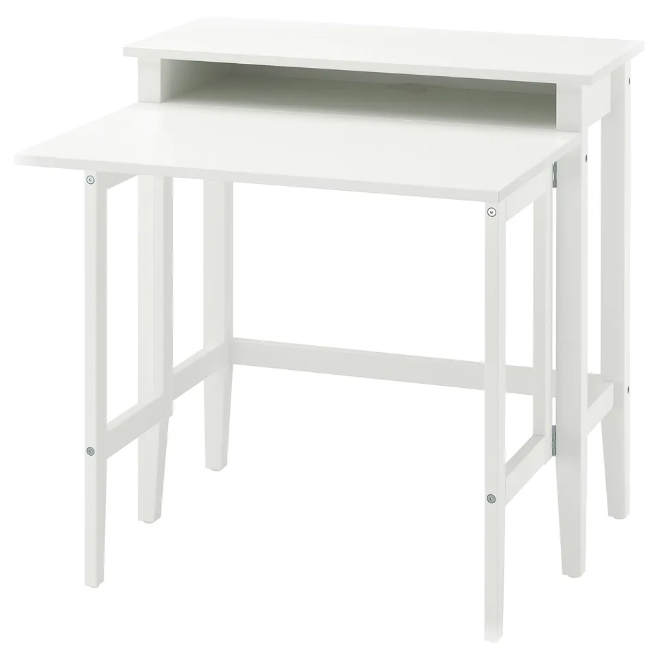 GULLABERG white desk with drop-leaf design for home, combining timeless style and modern functionality.