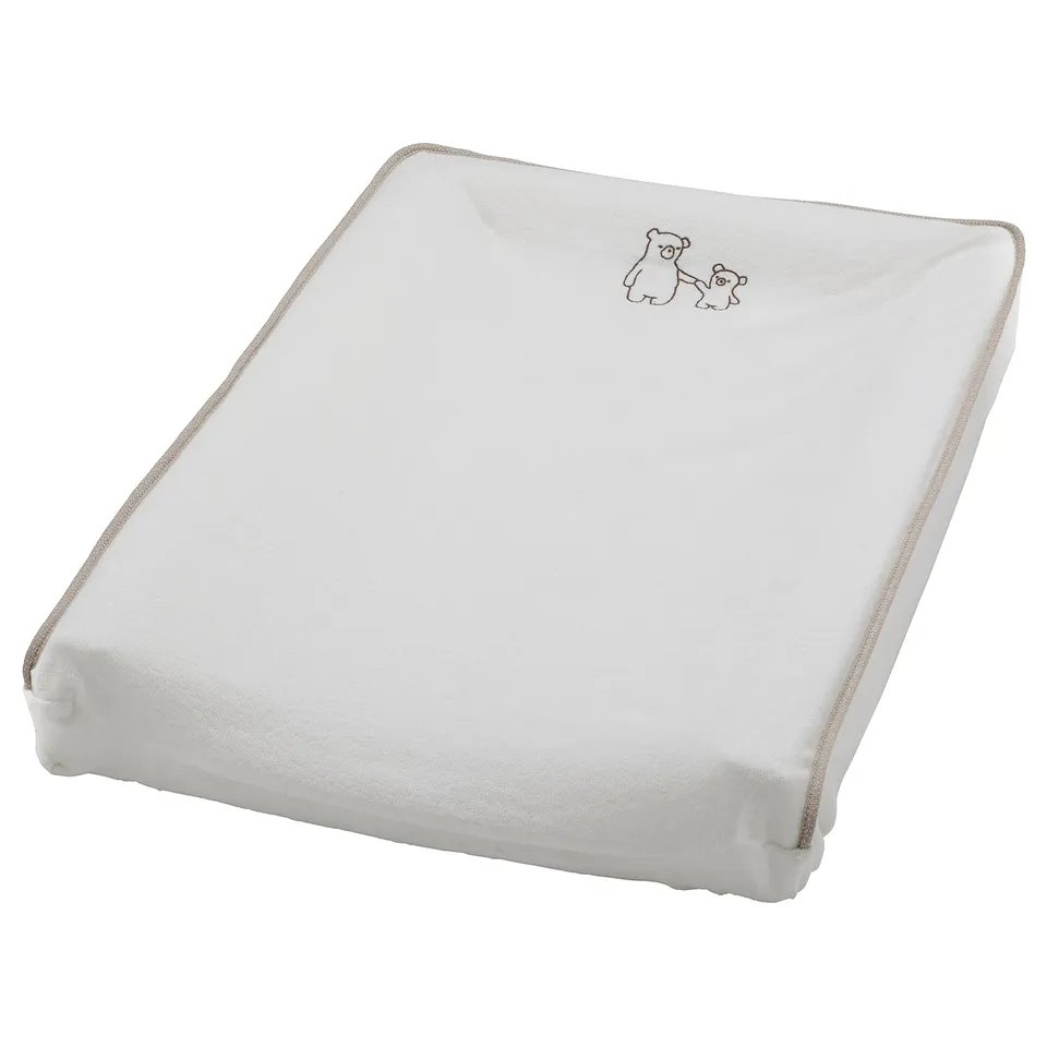 VÄDRA Babycare mat with cover, white/terry, 48x74 cm