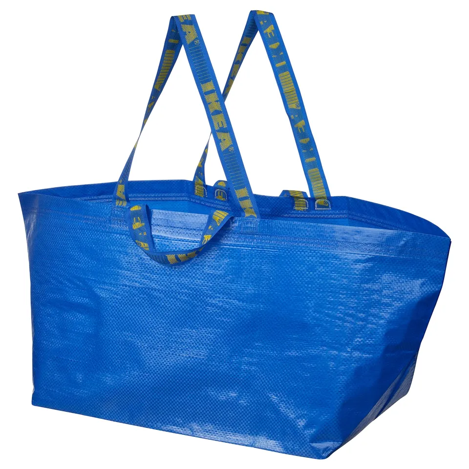 Blue fråkta reusable shopping bag, large, rectangular shape with handles.