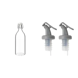 KORKEN/LÖSTAGBAR set: bottle with stopper + pourer