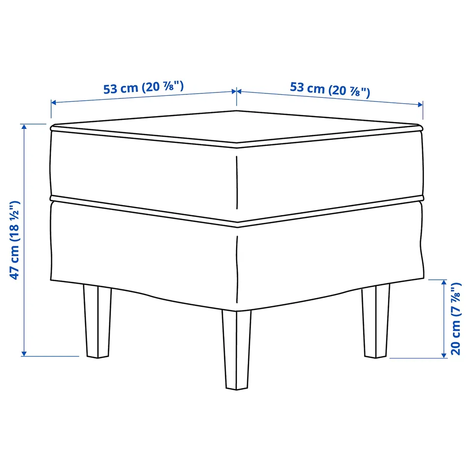 part: ROCKSJÖN armchair with footstool