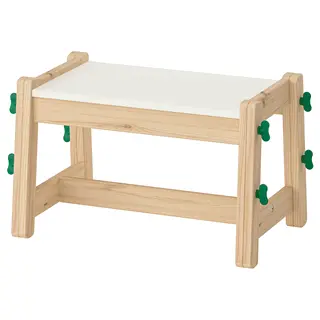 FLISAT children's bench, height adjustable/green, Width 61 x Depth 36 x Height 47 cm