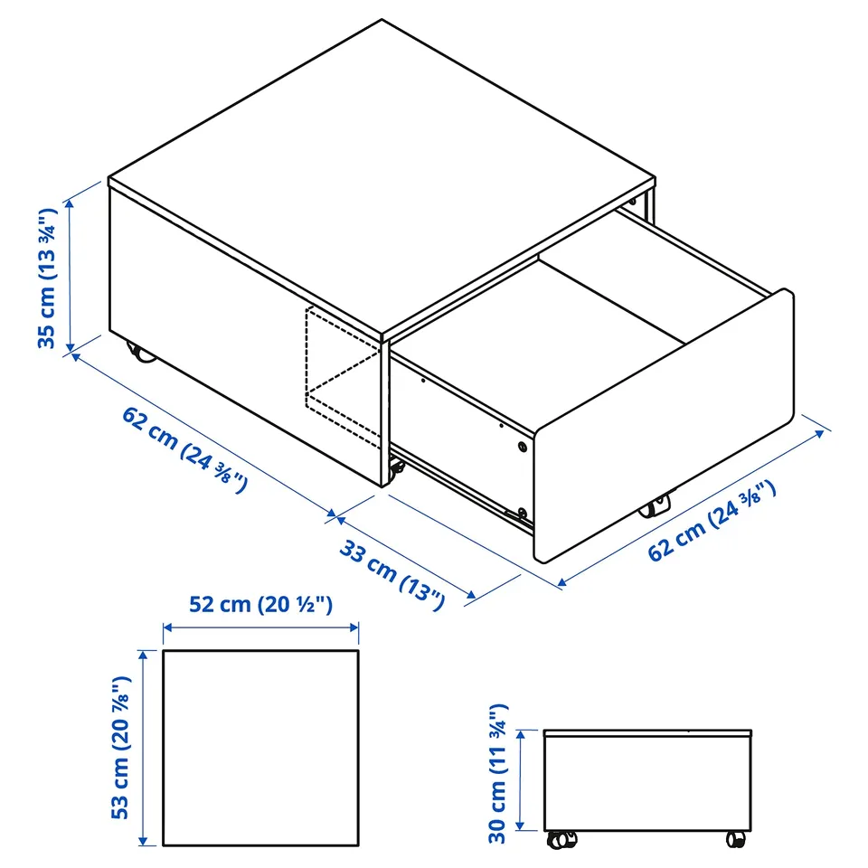 Illustration with measurements for the product: SLÄKT.