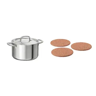 HEAT/IKEA set: pot with lid + pot stand