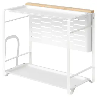 AVSTEG kitchen countertop organiser, bamboo/white, 40x21 cm