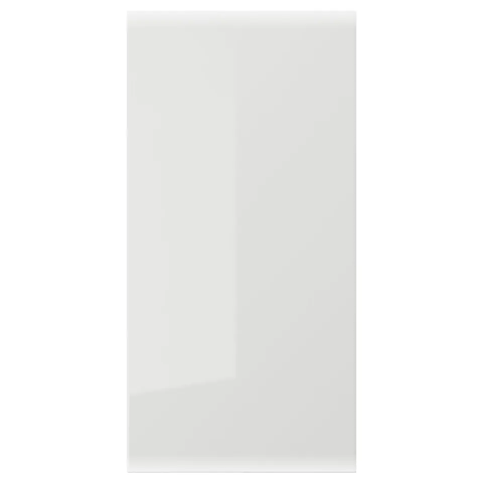 RINGHULT, glossy white kitchen door, rectangular, durable plastic finish.