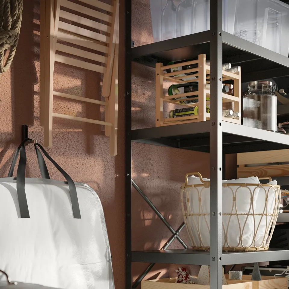 BROR Shelving unit, black, 85x55x190 cm