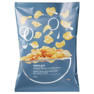 FESTLIGT potato crisps, sour cream/onion, 150 g