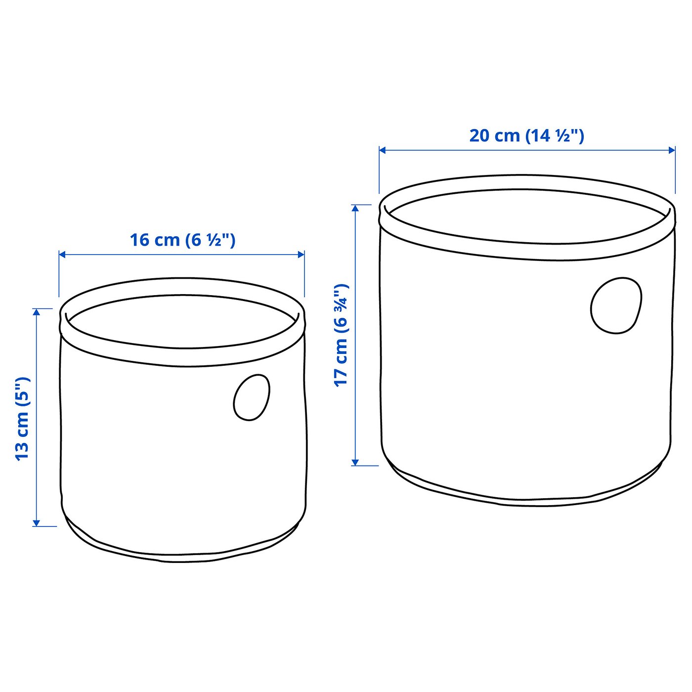Illustration with measurements for the product: LEN.