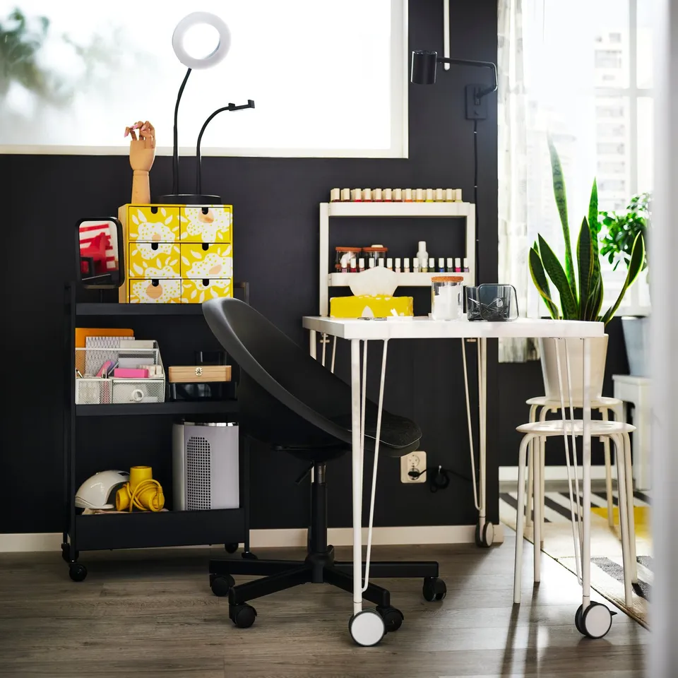 NISSAFORS Trolley, black, 50.5x30x83 cm