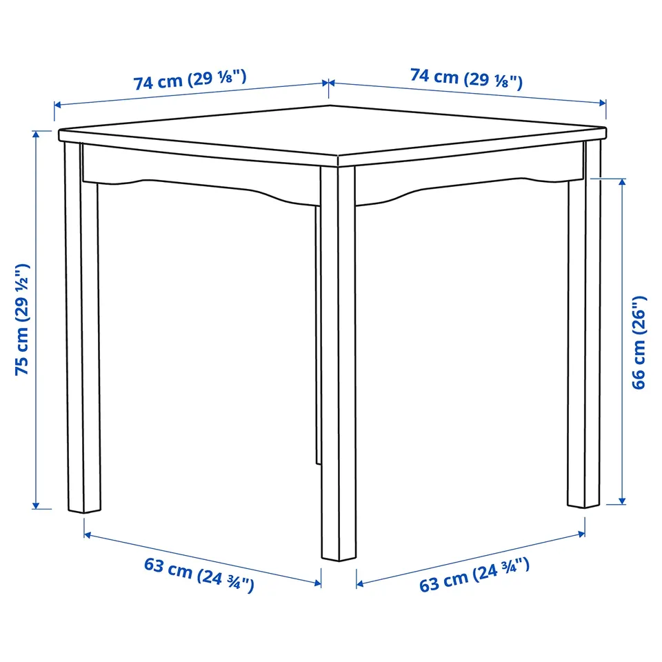 Illustration with measurements for the product: HAUGA.